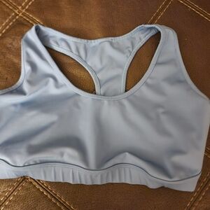 JustFab Blue Sports Bra Racerback Moisture-Wicking